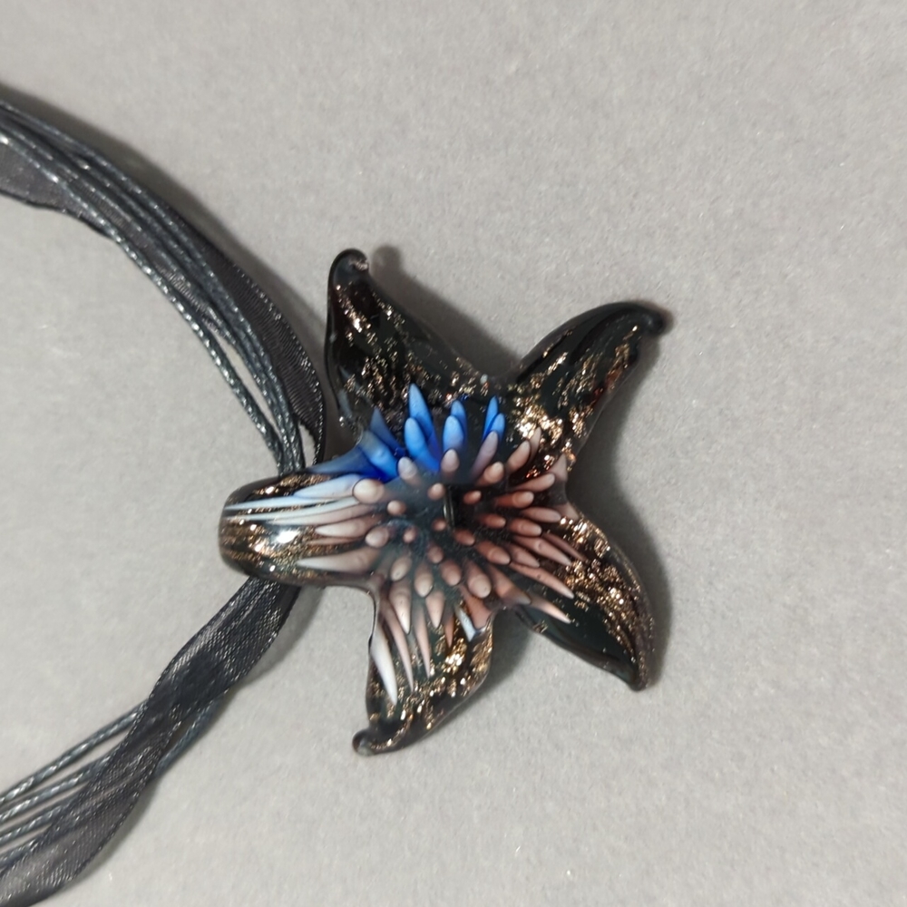 Glass Starfish Pendant Necklace